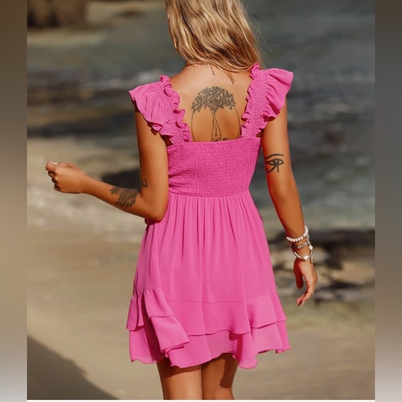 NWT Byinns Hot Pink Summer Ruffle Dress - Picture 12 of 12